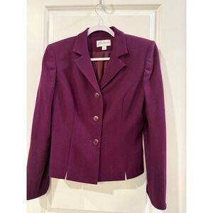 Barami Women Tailored Blazer Jacket Plum Purple Made in USA Size 6 Notched Lapel